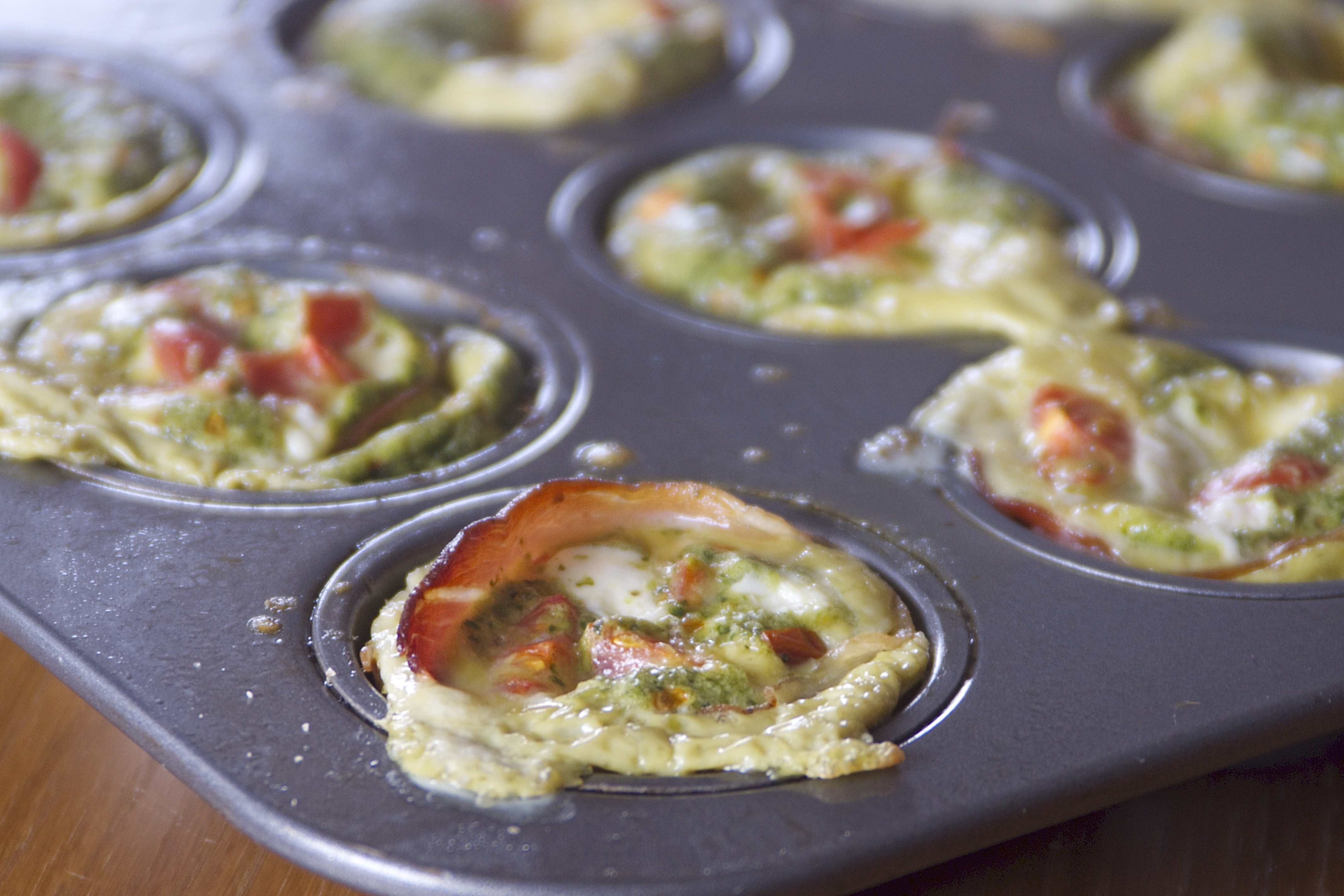 Microwave Egg Caprese Breakfast Cups