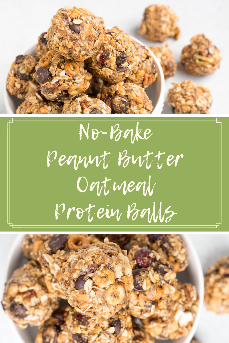 No-Bake Peanut Butter Oatmeal Protein Balls