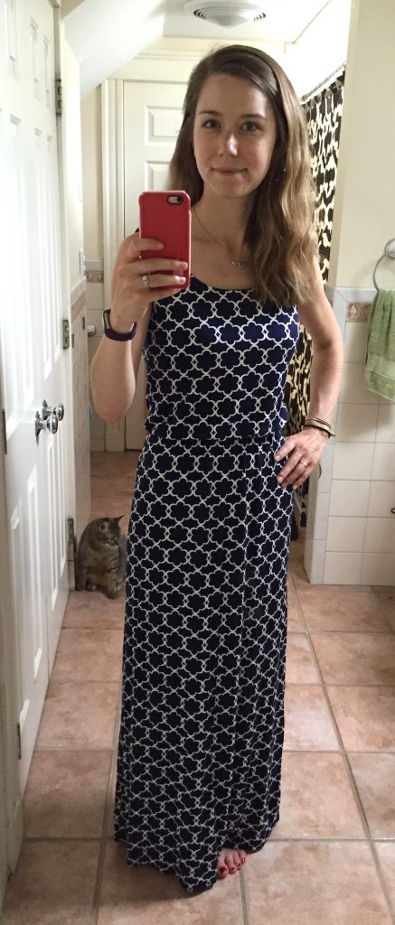 Stitch Fix Summer Outfit Blue Maxi Dress #AD