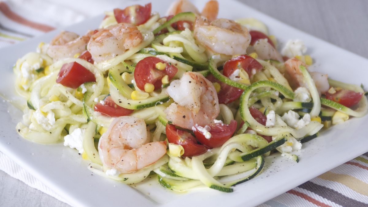 Shrimp and Zucchini Noodle Salad