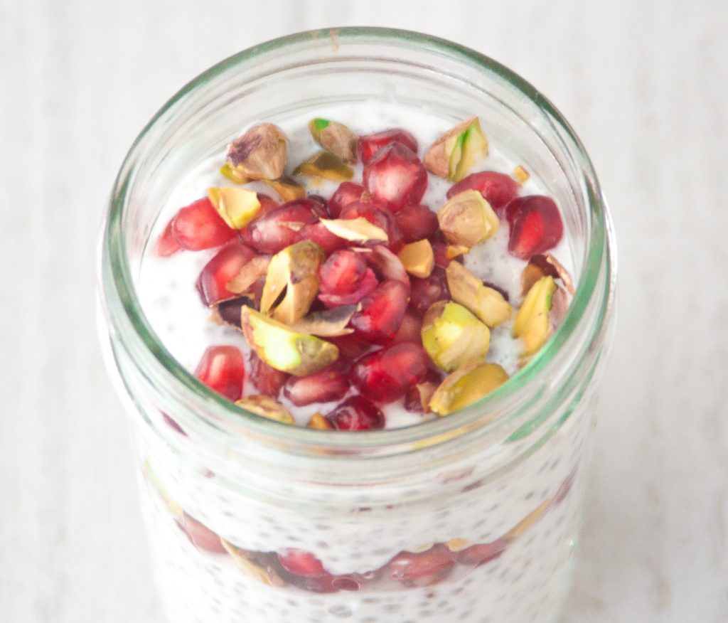 Pomegranate Pistachio Chia Seed Pudding