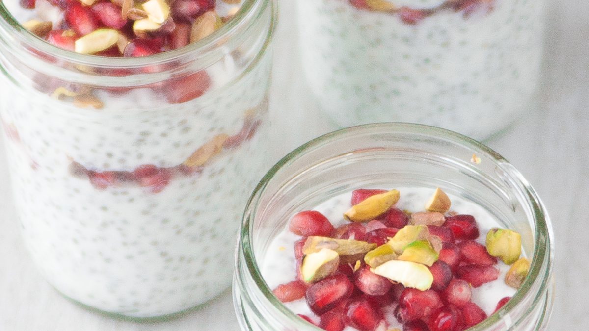 Pomegranate Pistachio Chia Seed Pudding