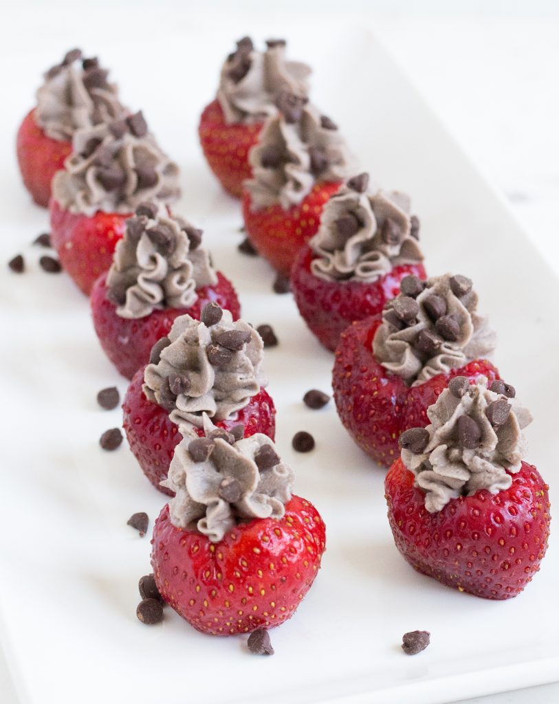 Chocolate Cannoli Stuffed Strawberries