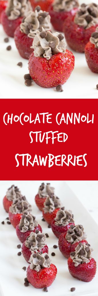 Chocolate Cannoli Stuffed Strawberries