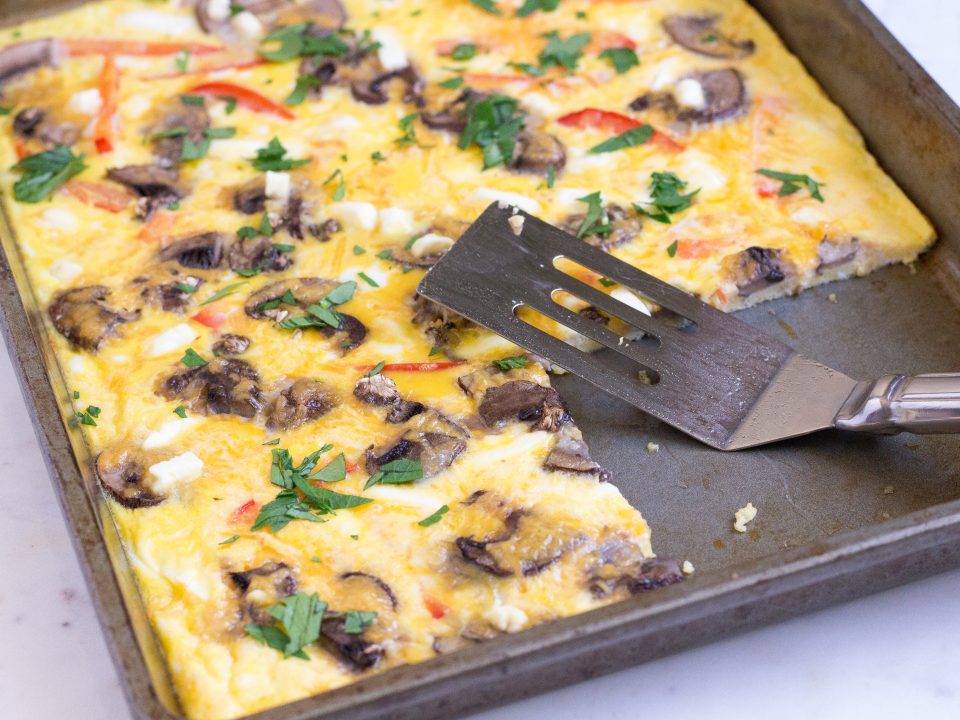Vegetable and Cheese Sheet Pan Eggs