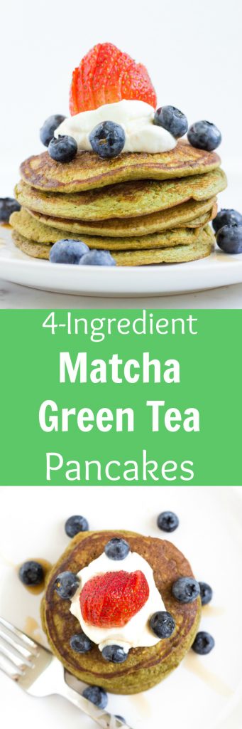 4-Ingredient Matcha Green Tea Pancakes 