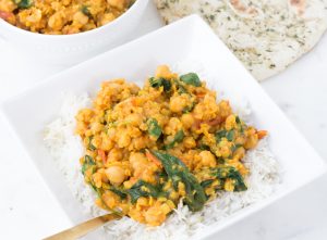 Curry simple de garbanzos y lentejas