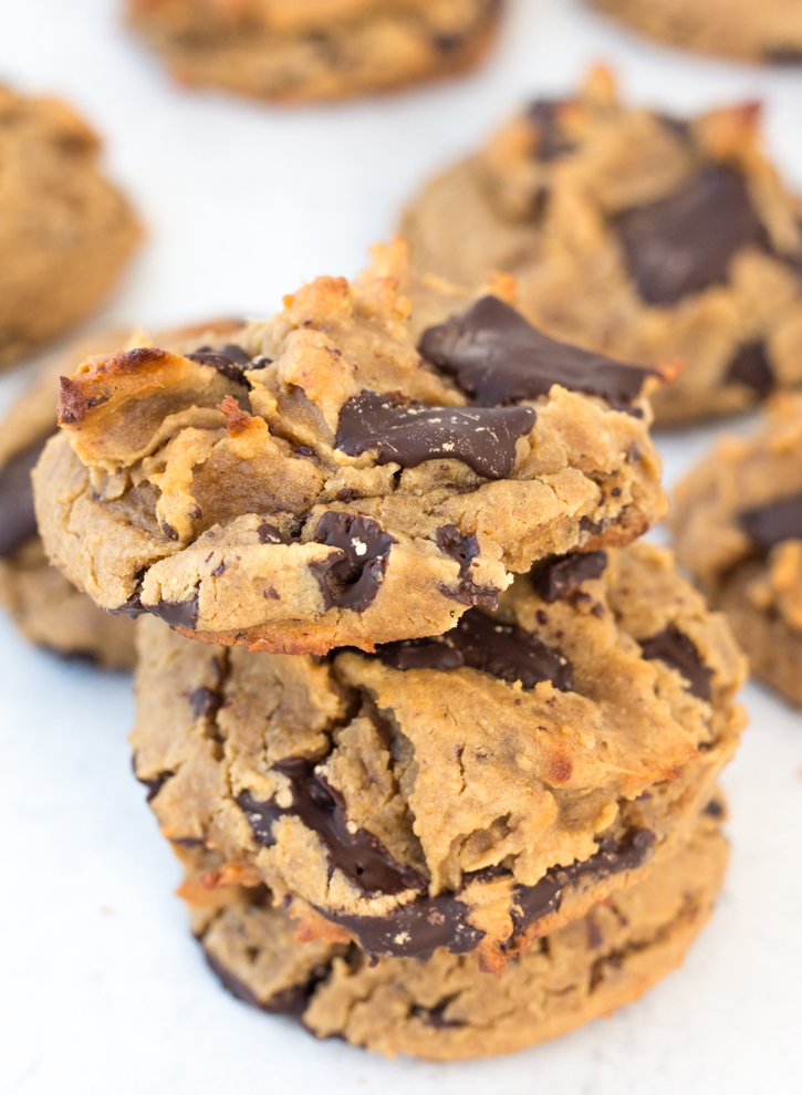 Peanut Butter Chickpea Cookies with Chocolate Chunks