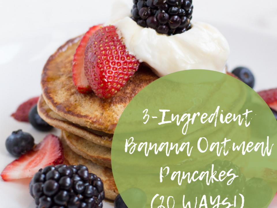 3-Ingredient oatmeal banana pancakes